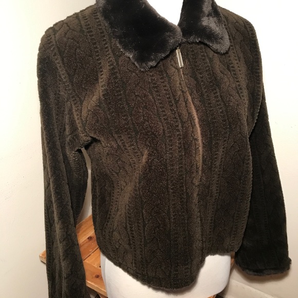 BC Clothing Co. Crop Fleece Zip Up Sweater Jacket-Size MP - Picture 4 of 10